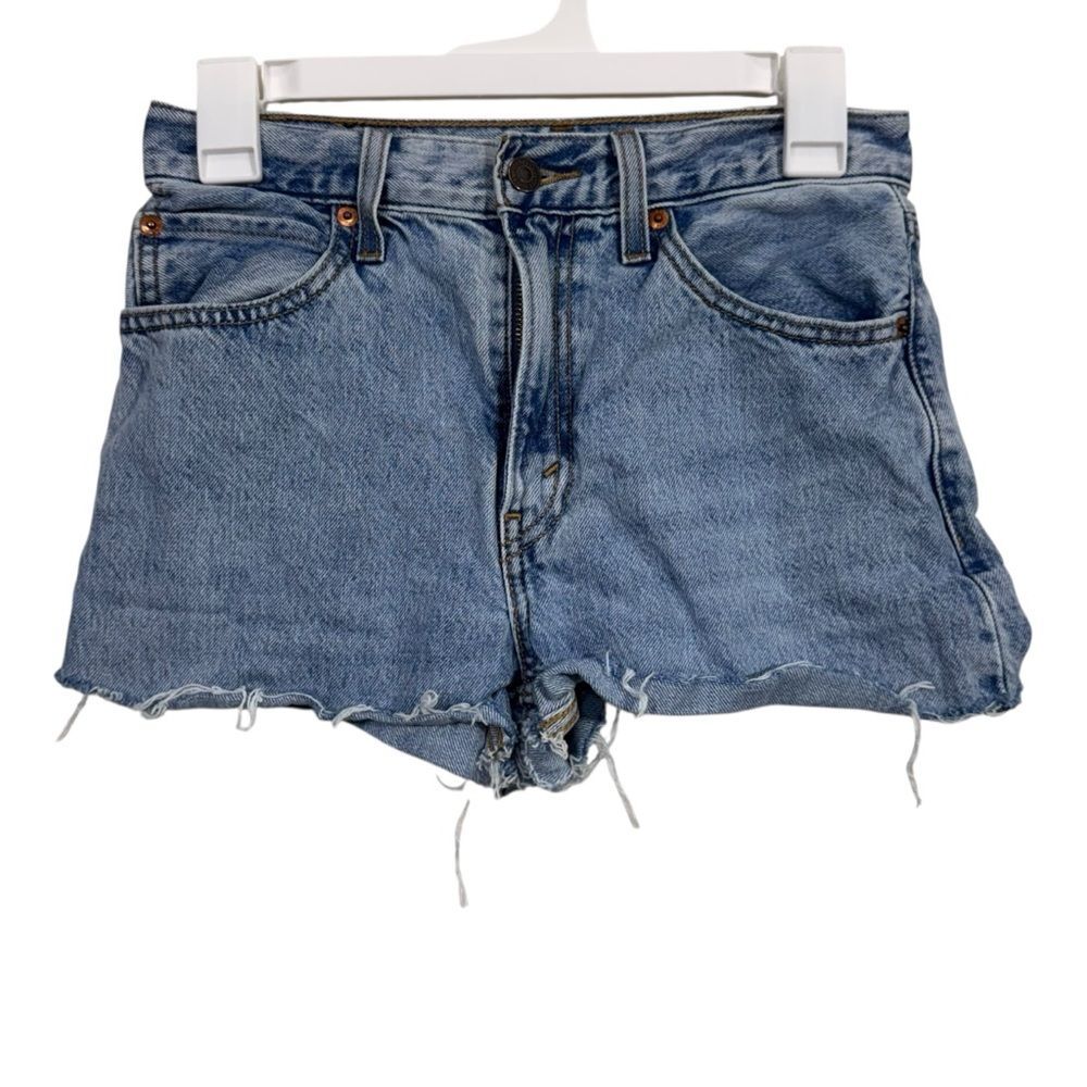 Levi's Light Wash High Waisted Cut Off Jean Shorts